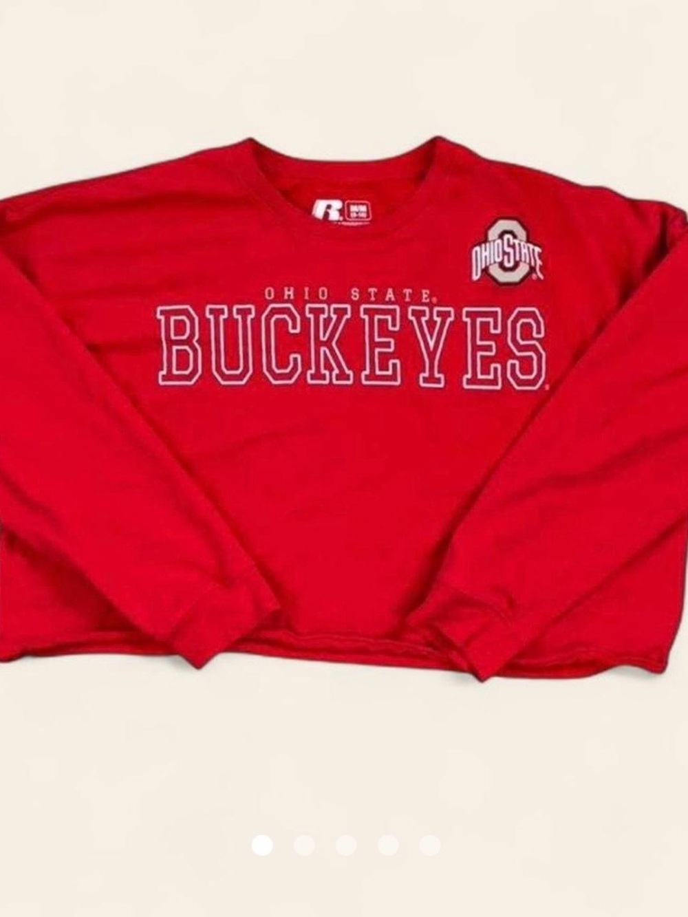 NWT Russell Athletic Ohio State Red long sleeved crop T-shirt- girls XXL (20)